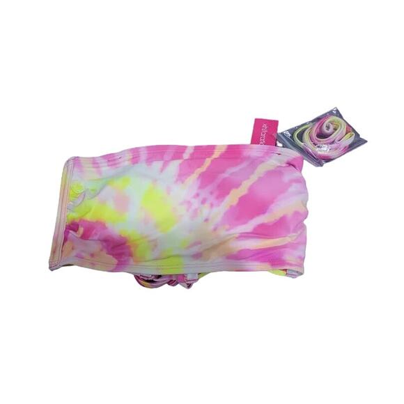 NWT Xhilaration Medium pink/yellow tie dye bathing suit top - Picture 1 of 5